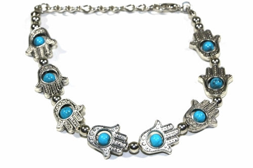 Bracelets Turquoise Hamsa Charm Bracelet Fashique Lux