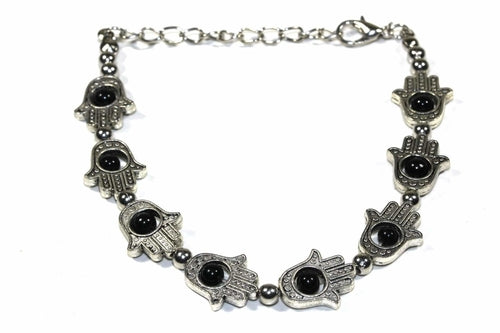 Bracelets Black Hamsa Charm Bracelet Fashique Lux