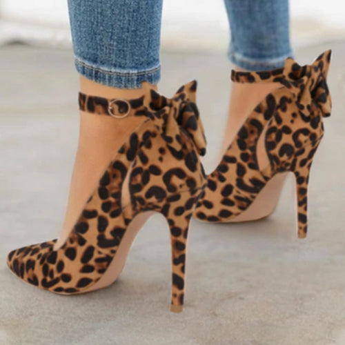 Accessories 40 Leopard print Bow Pointed Heels Fashique Lux