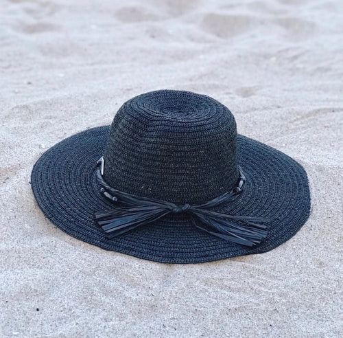Women's Clothing Black Wooden Beads Hat Fashique Lux