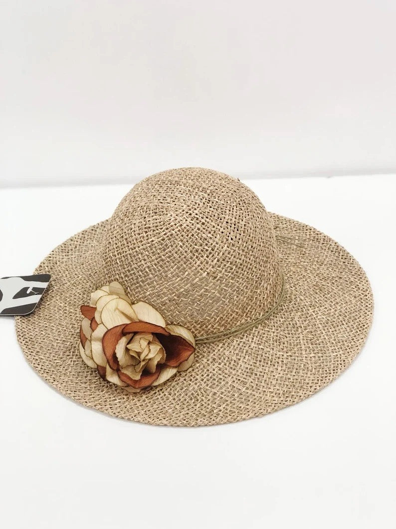 Hats Seagrass Flower Hat Fashique Lux