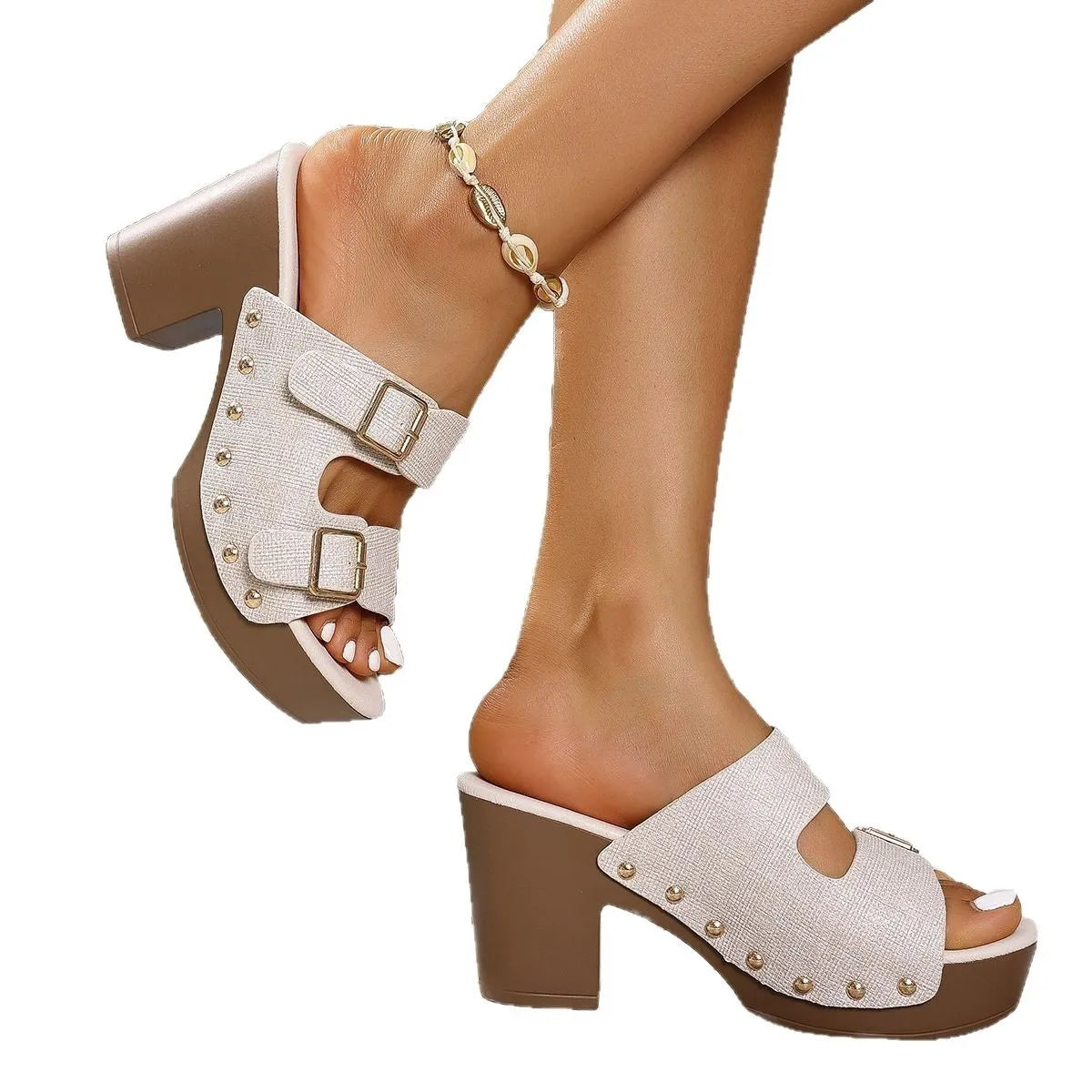Footwear Block Heel Sandals Fashique Lux