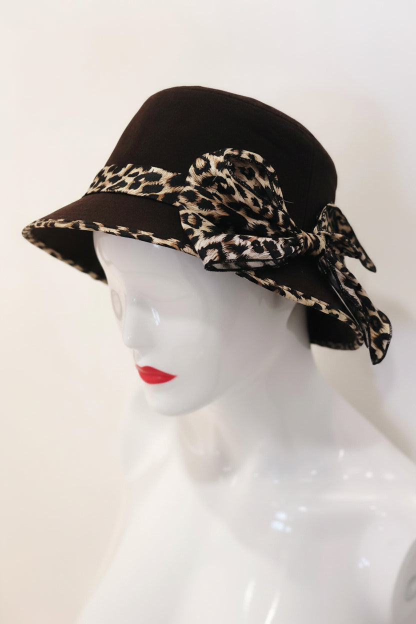 Hats Brown Bow Hat Fashique Lux