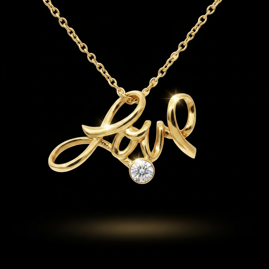 Necklace Gold Love Necklace Fashique Lux