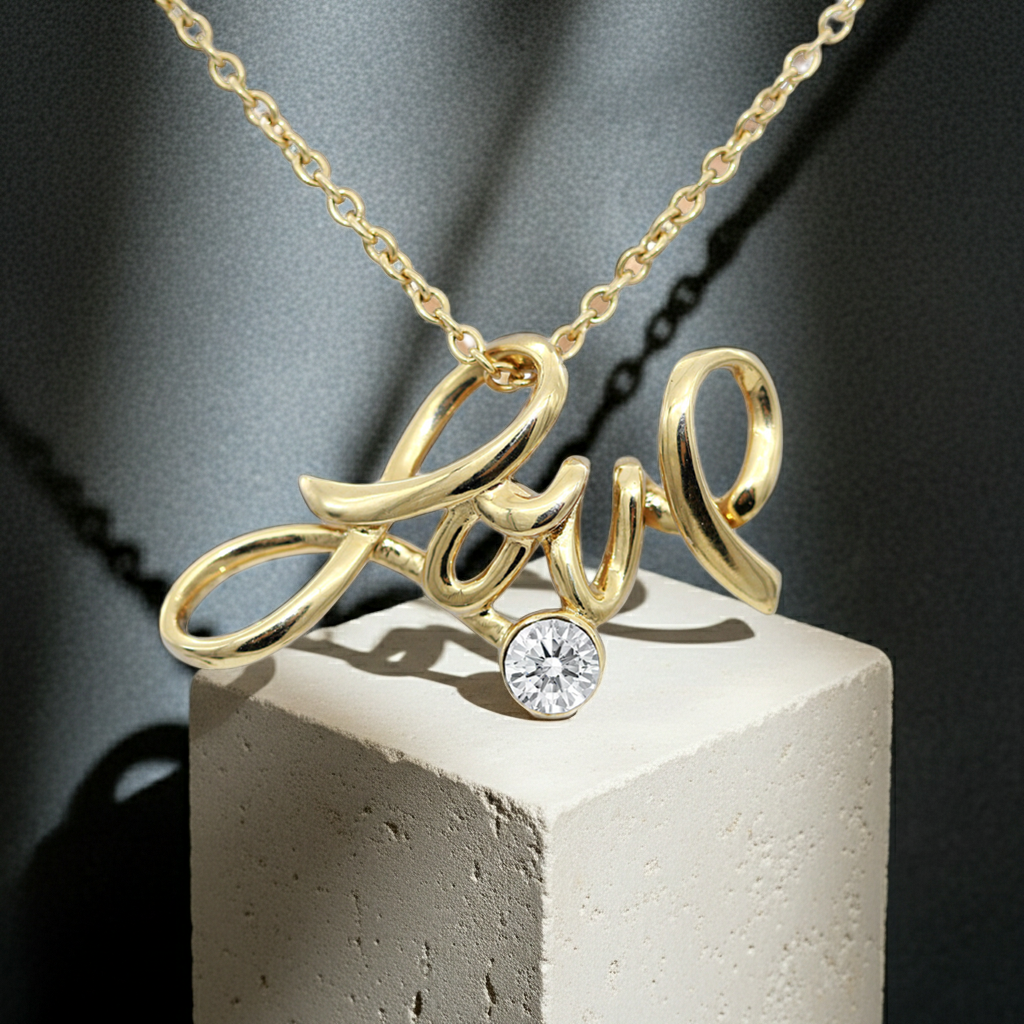 Necklace Gold Love Necklace Fashique Lux