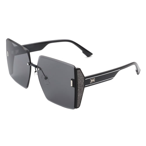 Sunglasses Black Half Frame Sunglasses Fashique Lux