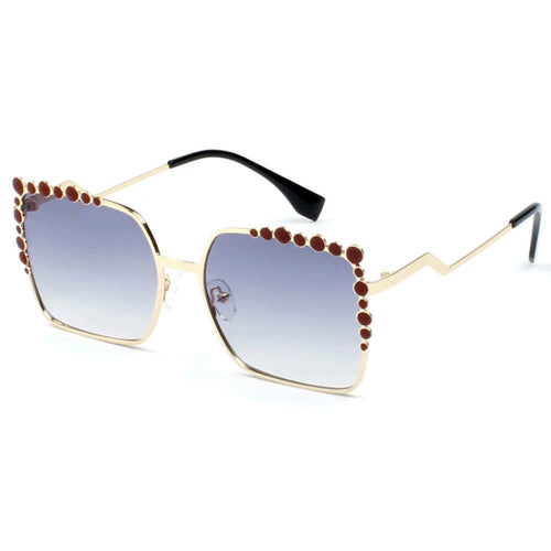 Sunglasses Gold Smoke Square Metal Sunglasses Fashique Lux