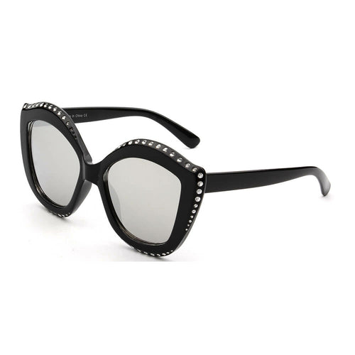 Sunglasses Gray Round Cat Eye Fashique Lux