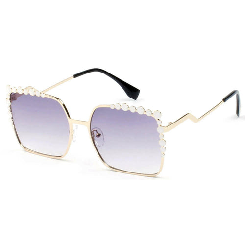 Sunglasses Gold Gradient Purple Square Metal Sunglasses Fashique Lux
