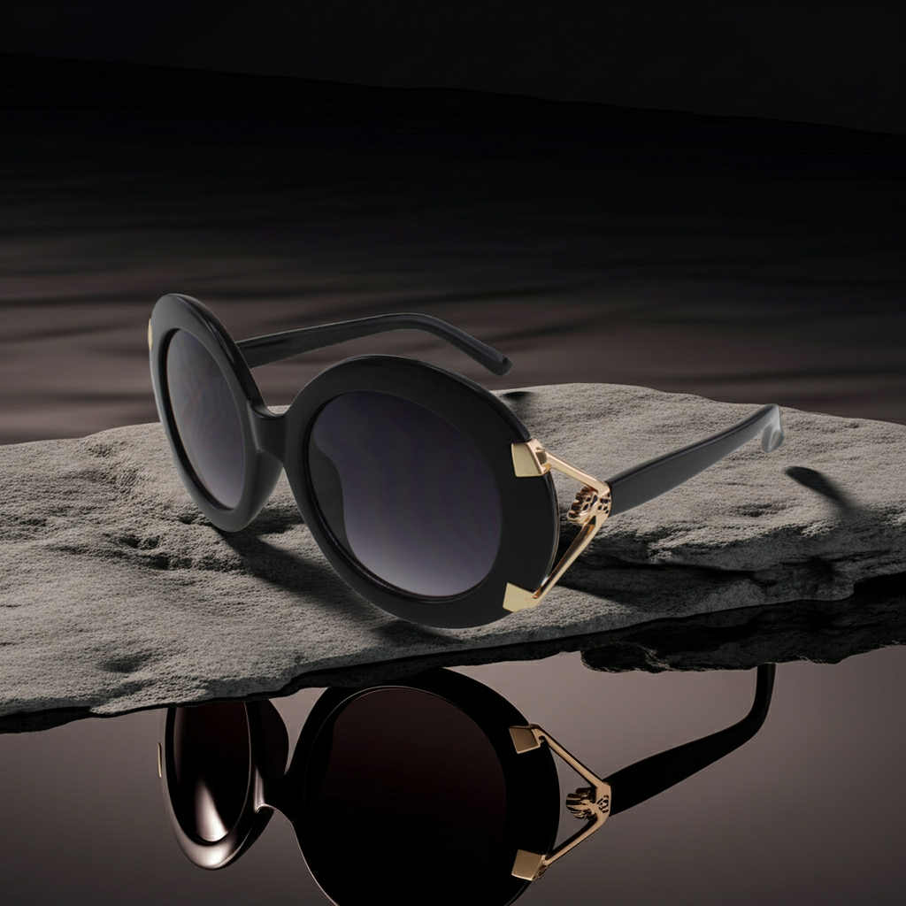 Sunglasses Black Round Sunglasses Fashique Lux