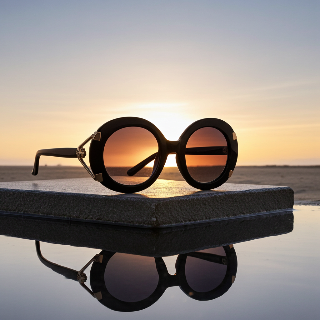 Sunglasses Black Round Sunglasses Fashique Lux