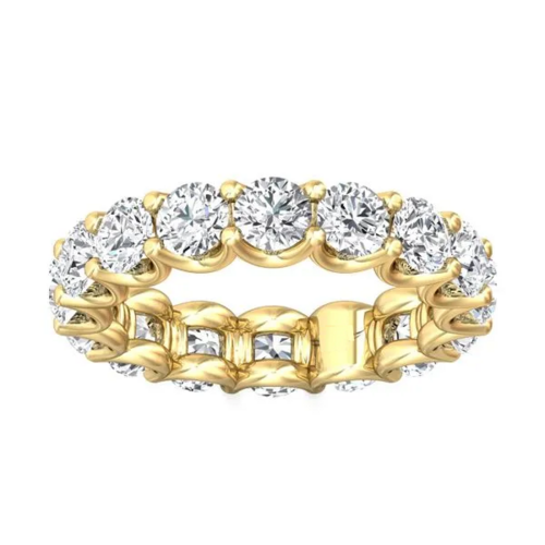 Rings Yellow Gold Diamond Eternity Band Fashique Lux