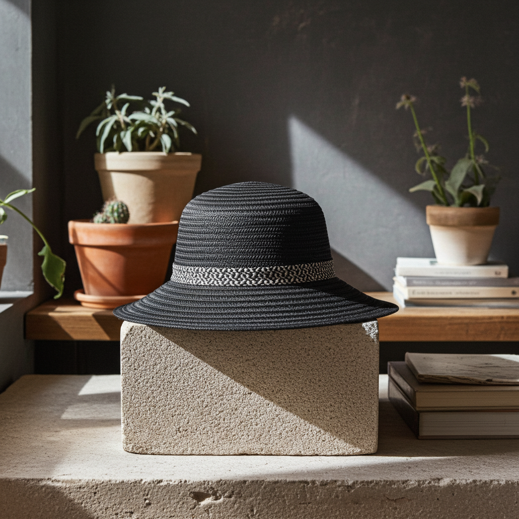Hats Black Bucket Hat Fashique Lux