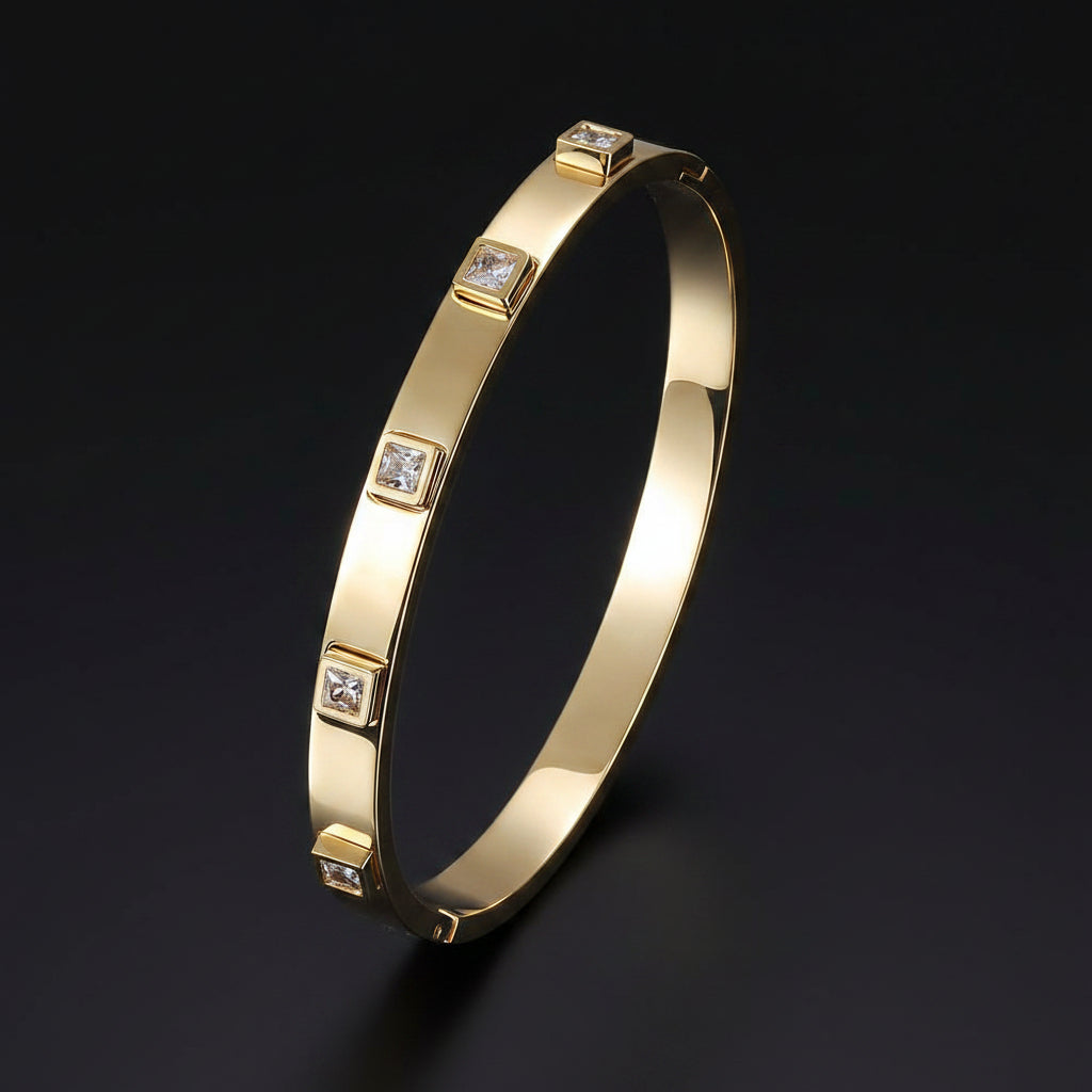 Jewelry & Watches Stone Hinged Bangle Fashique Lux