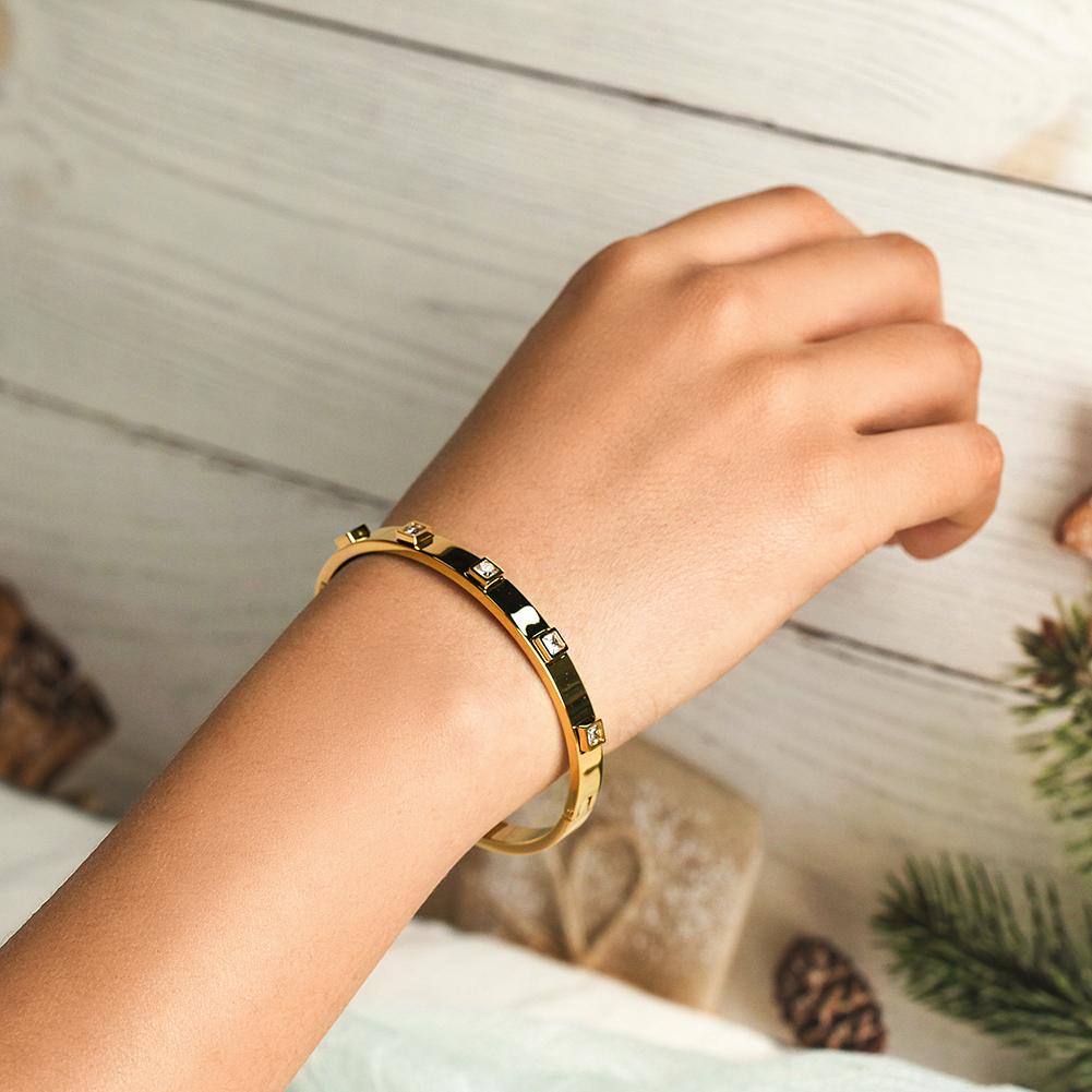 Jewelry & Watches Stone Hinged Bangle Fashique Lux