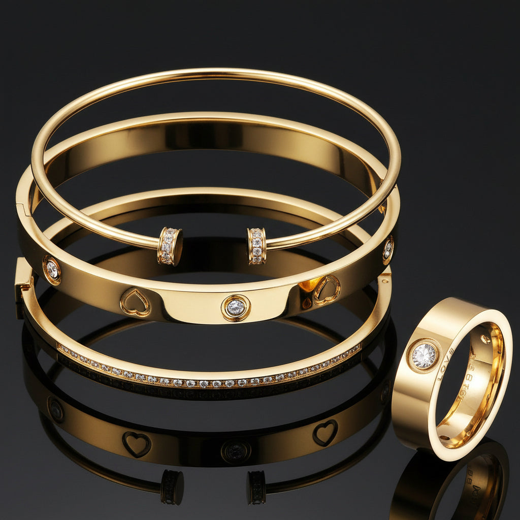 Jewelry & Watches Bangle Ring Set Fashique Lux