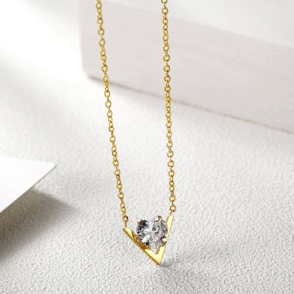 Jewelry & Watches CZ V Pendant Fashique Lux