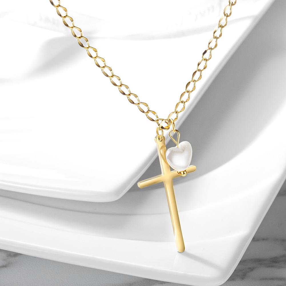Jewelry & Watches Pearl Cross Necklace Fashique Lux