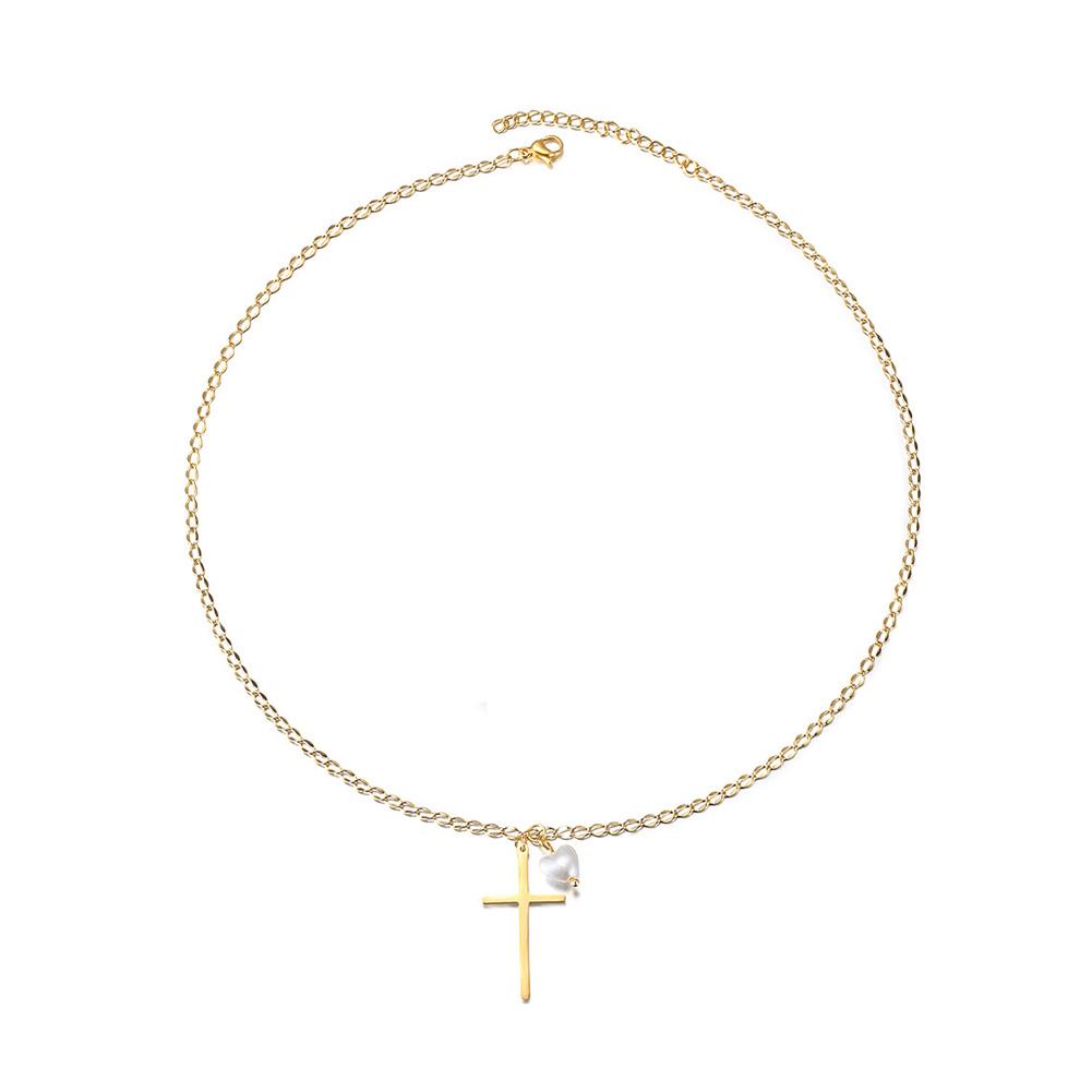 Jewelry & Watches Pearl Cross Necklace Fashique Lux