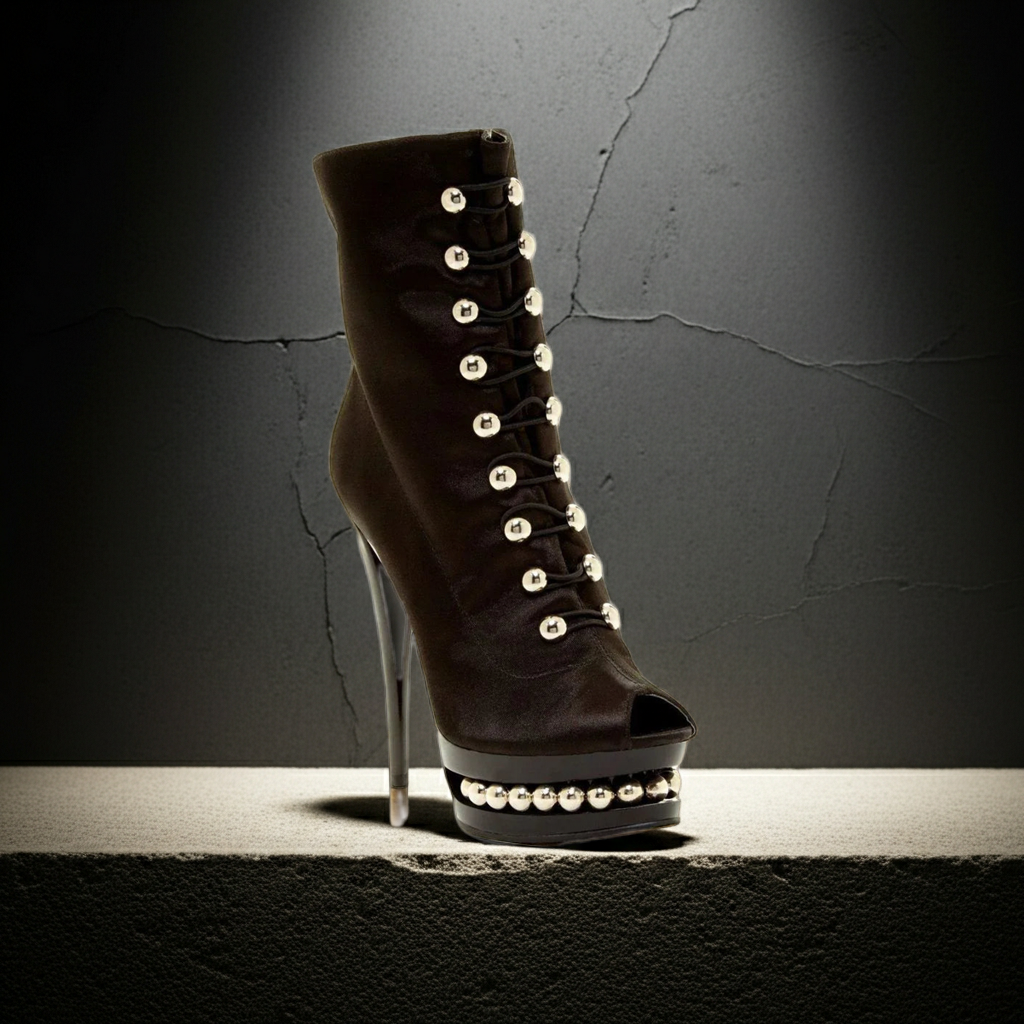 Boots Satin Lace-Up Heels Fashique Lux