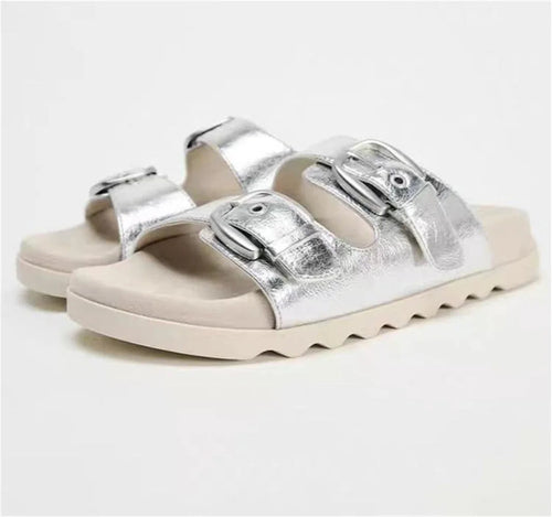 Slippers QQH87 Designer Flat Sandals Fashique Lux