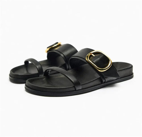 Slippers QQH45 Designer Flat Sandals Fashique Lux