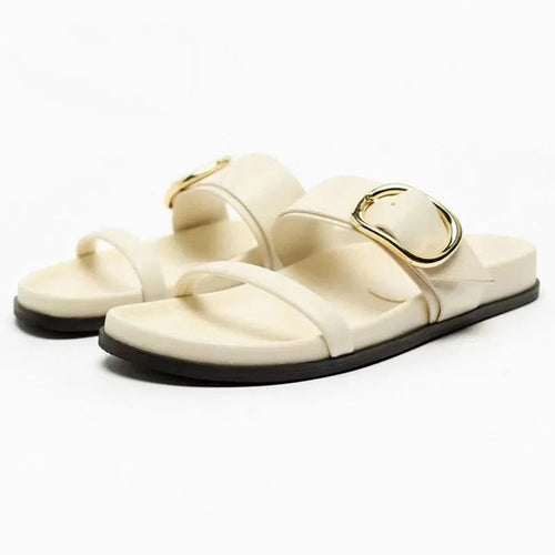 Slippers QQH44 Designer Flat Sandals Fashique Lux