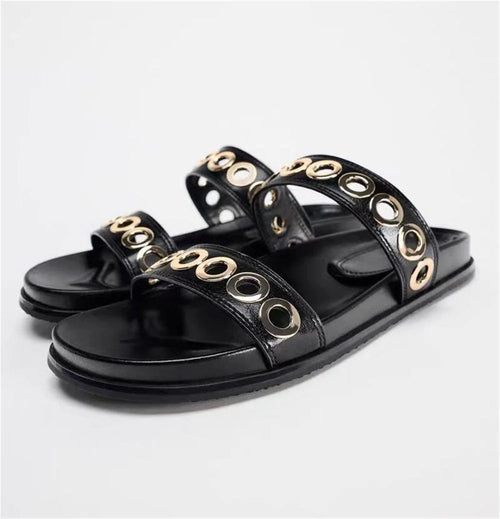 Slippers QQH93 Designer Flat Sandals Fashique Lux