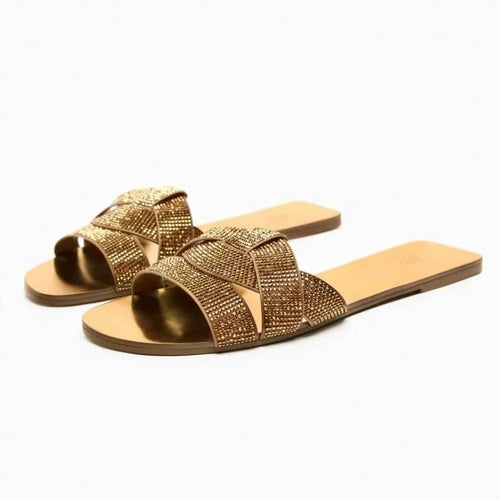 Slippers QQH50 Designer Flat Sandals Fashique Lux
