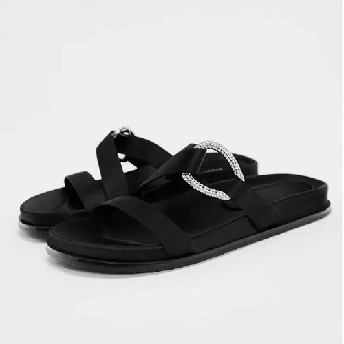 Slippers QQH79 Designer Flat Sandals Fashique Lux