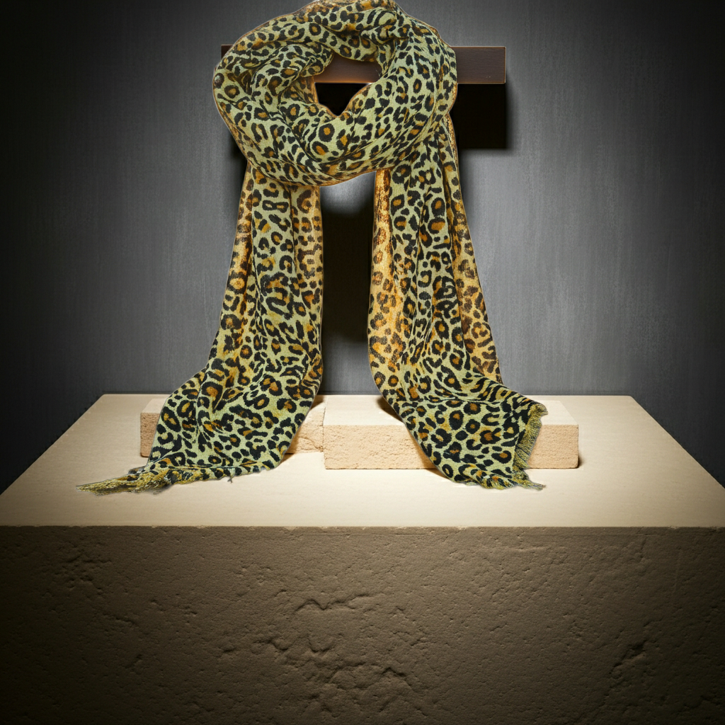 Scarves & Bandanas Leopard Knit Scarf Fashique Lux