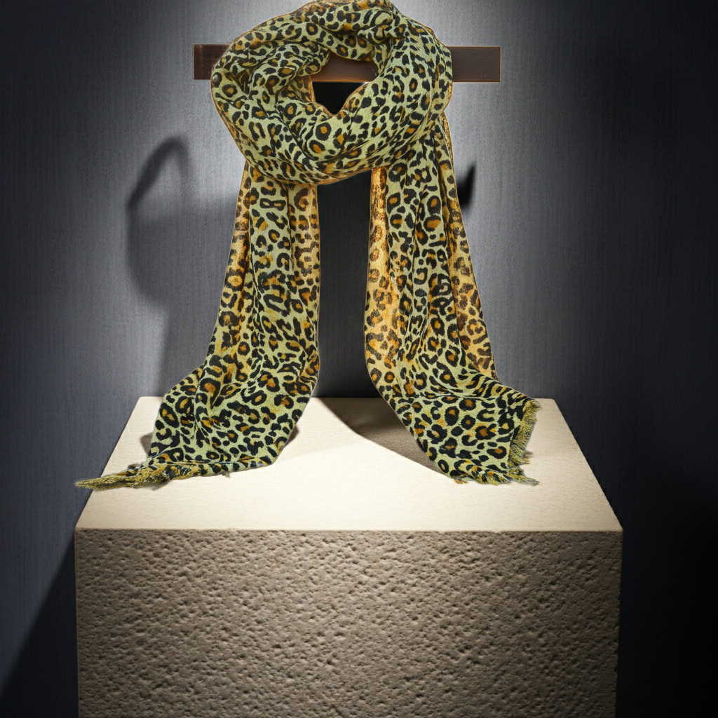 Scarves & Bandanas Leopard Knit Scarf Fashique Lux