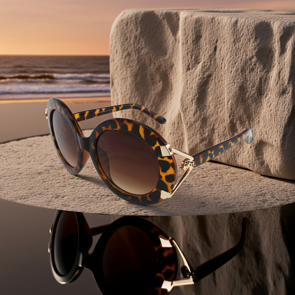 Sunglasses Tortoise Round Sunglasses Fashique Lux