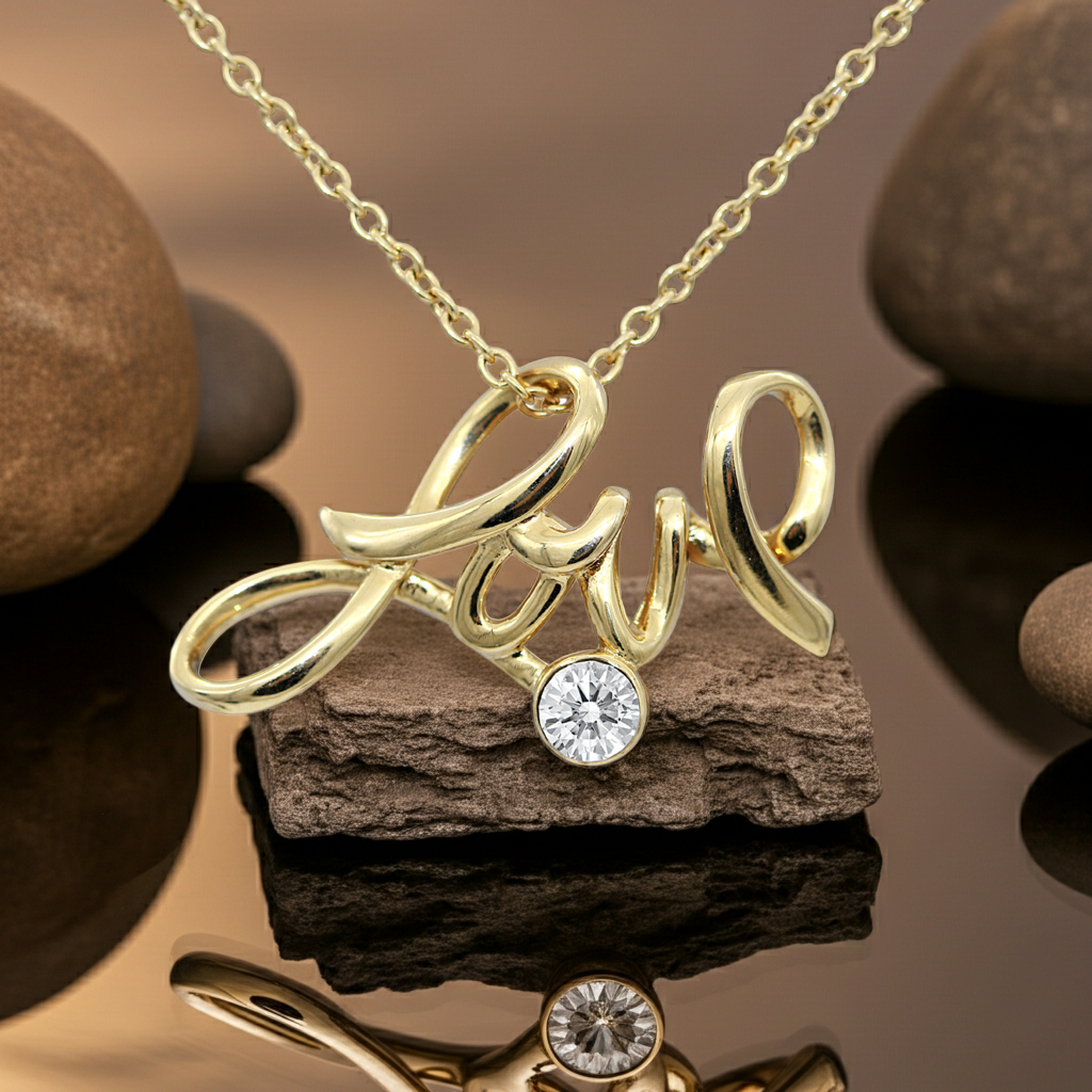 Necklace Gold Love Necklace Fashique Lux