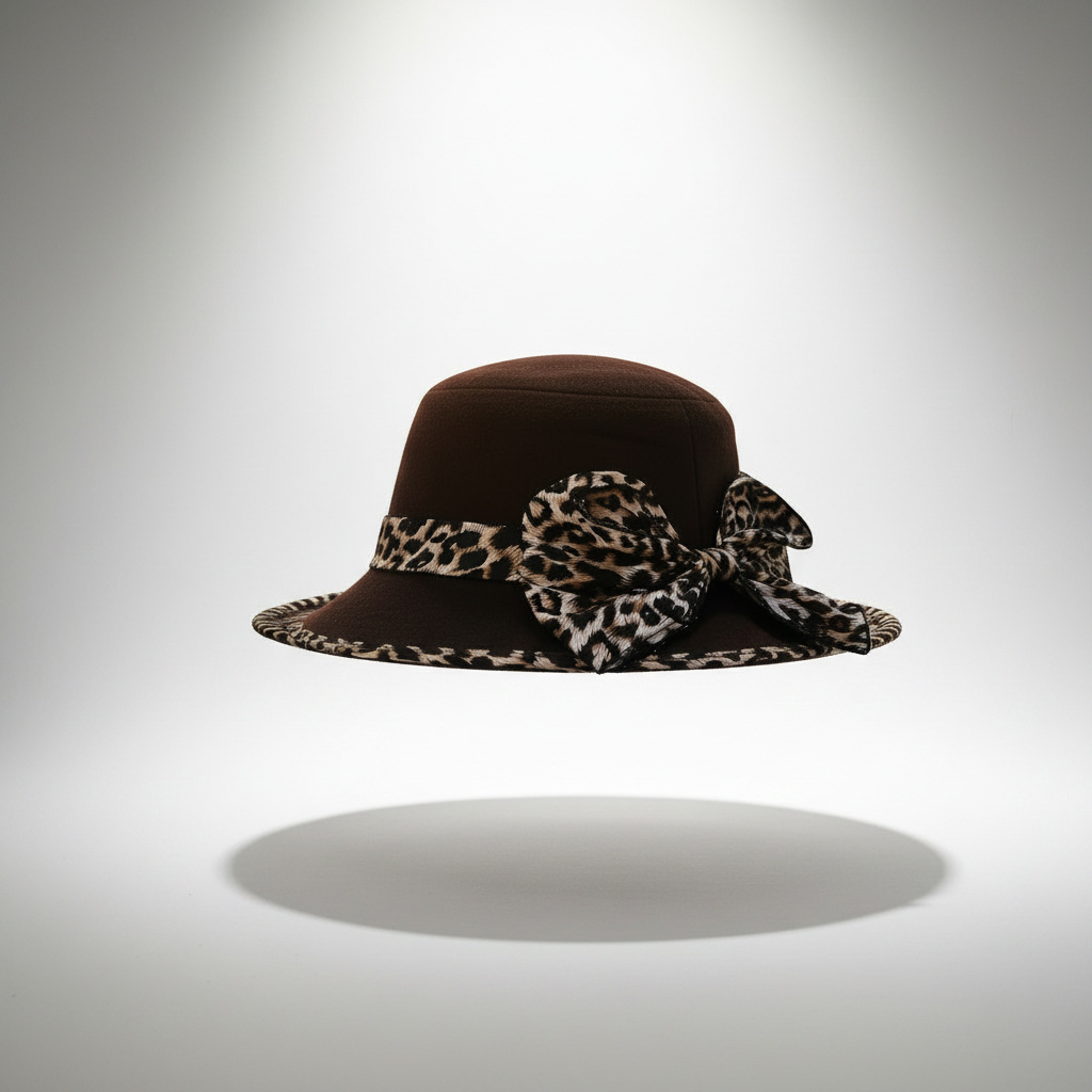 Hats Brown Bow Hat Fashique Lux