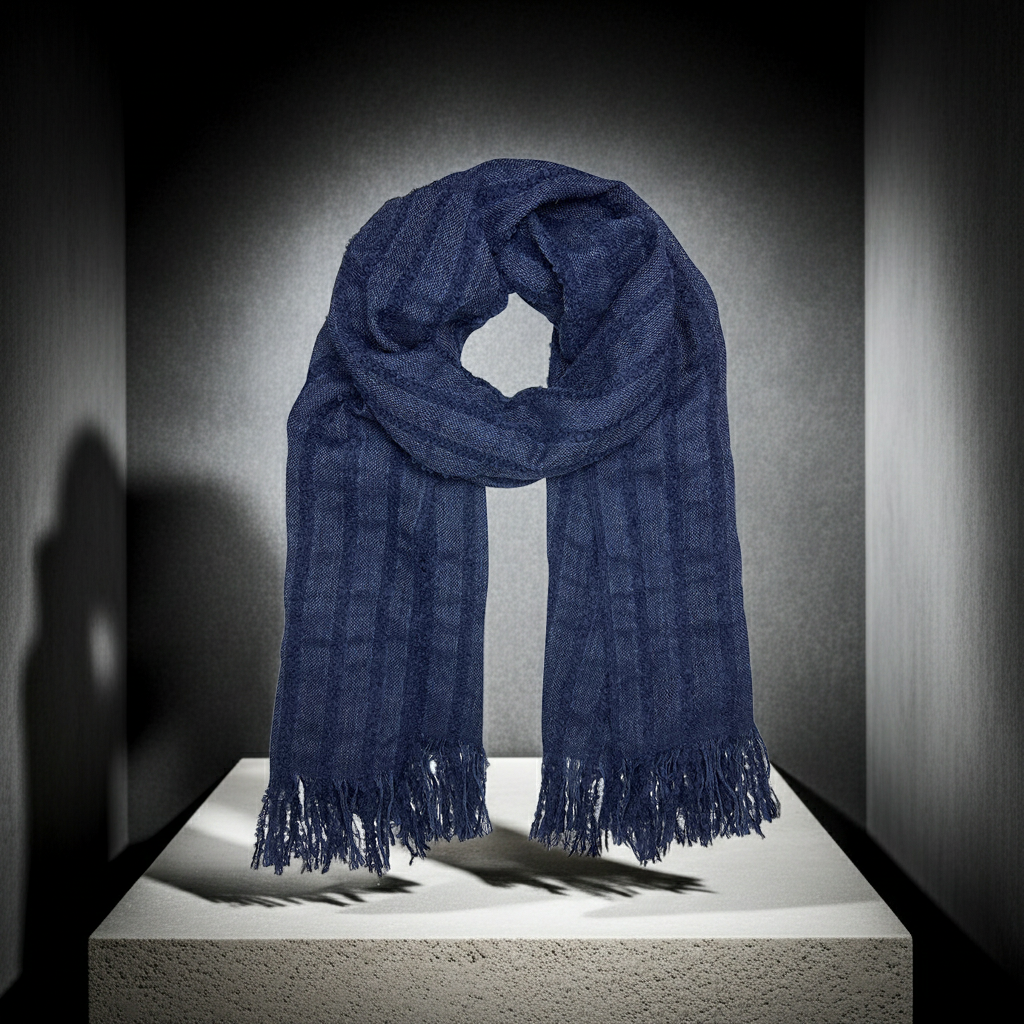 Scarves & Bandanas Navy Alpaca Scarf Fashique Lux