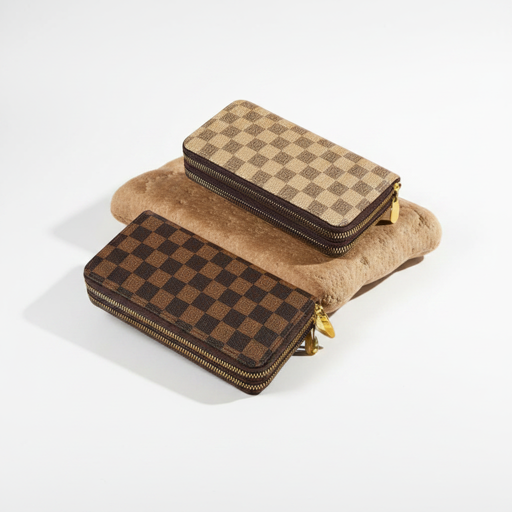 Wallets Checkered Compact Wallet Fashique Lux