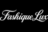 Fashique Lux logo on a solid black background