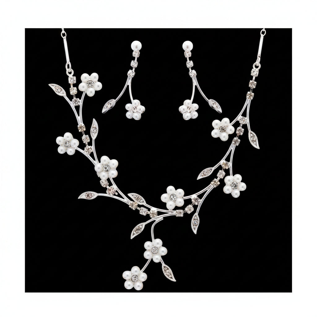 Sets Crystal Pearl Set Fashique Lux