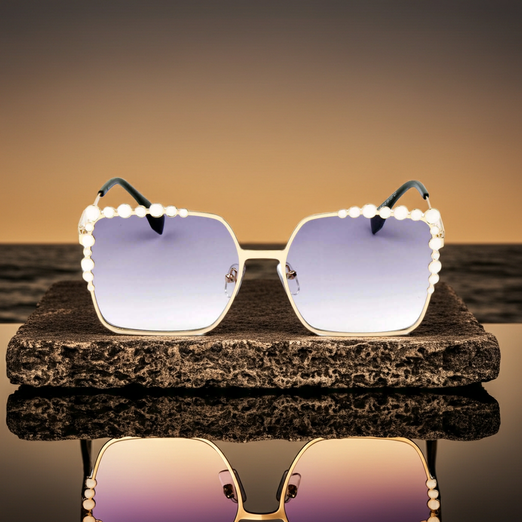 Sunglasses Square Metal Sunglasses Fashique Lux
