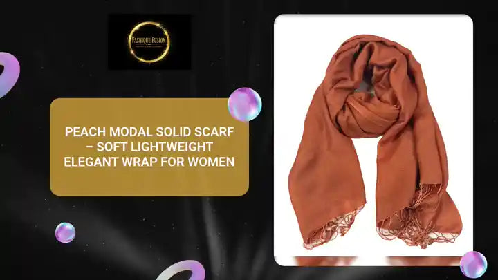 Peach Modal Solid Scarf &ndash; Soft Lightweight Elegant Wrap for Women by@Outfy