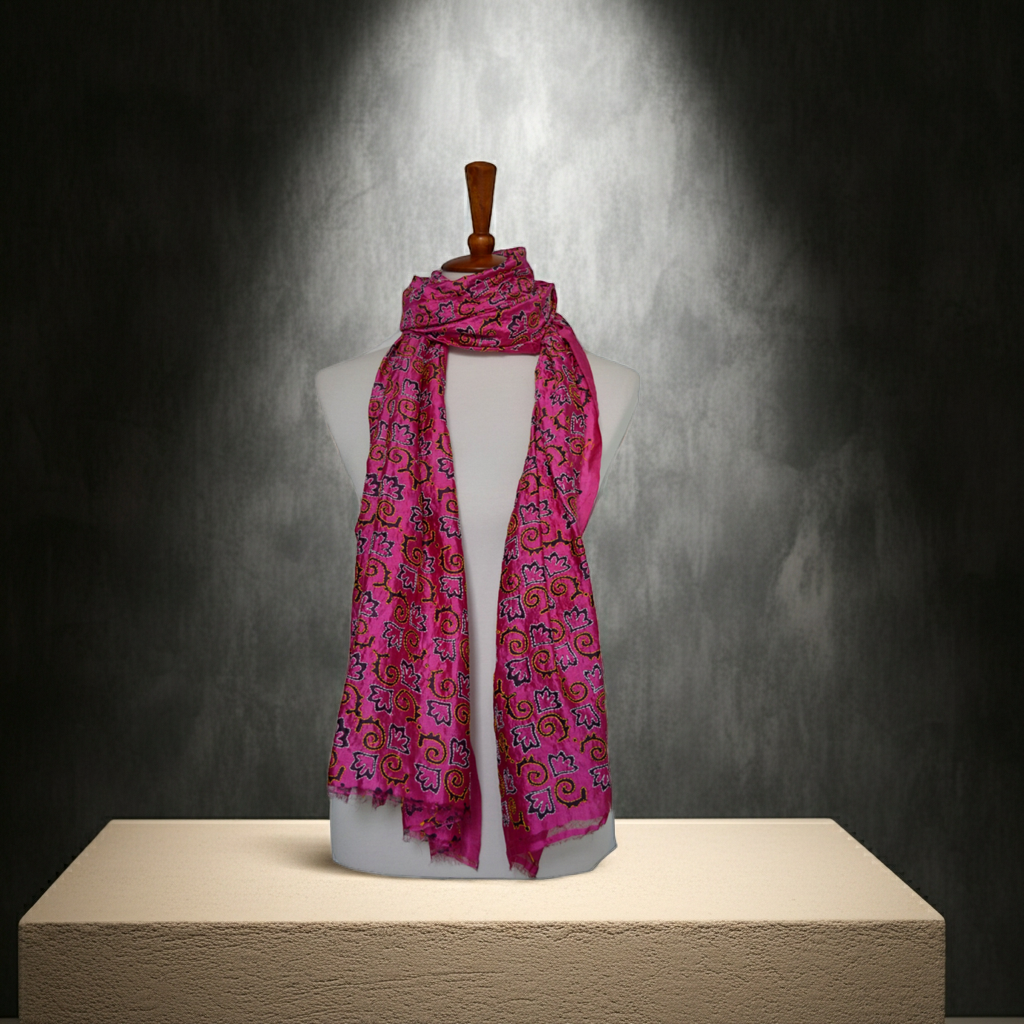Scarves & Bandanas Embroidered Silk Shawl Fashique Lux