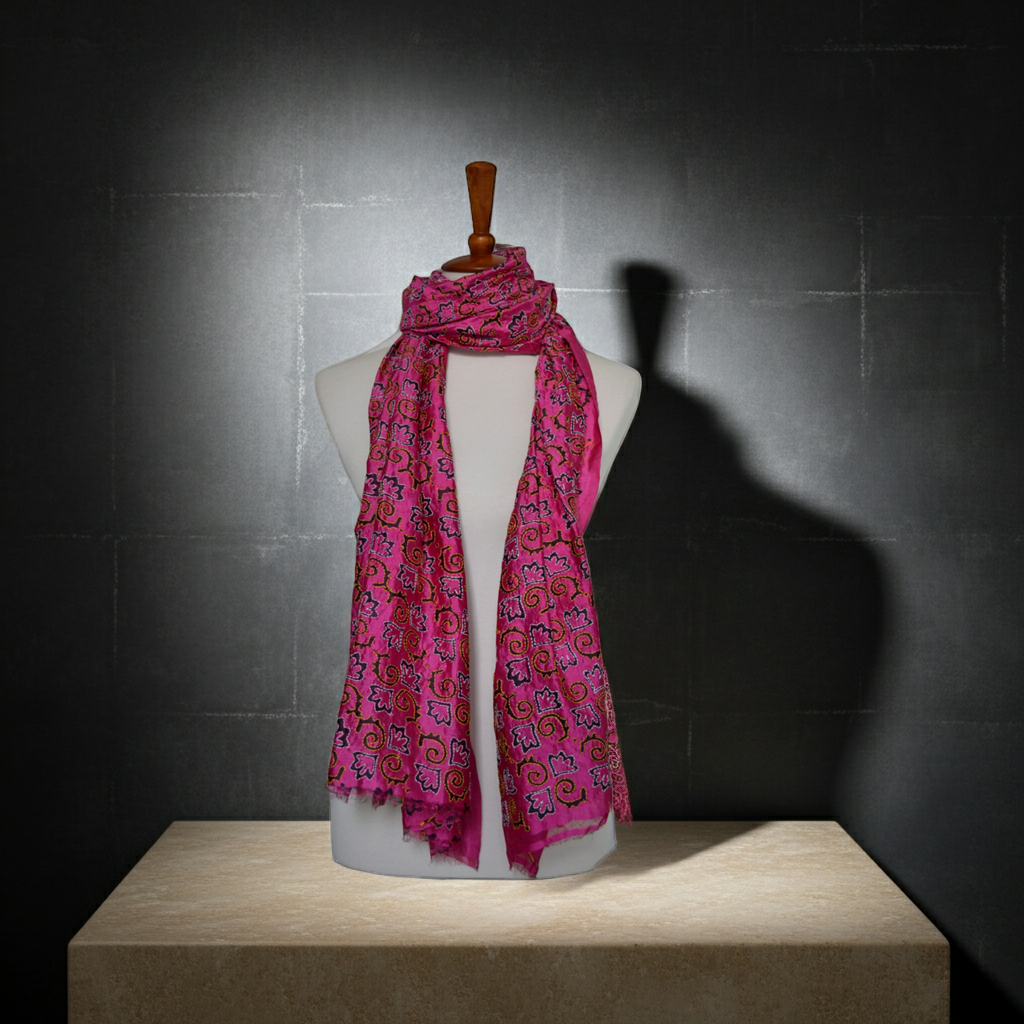 Scarves & Bandanas Embroidered Silk Shawl Fashique Lux
