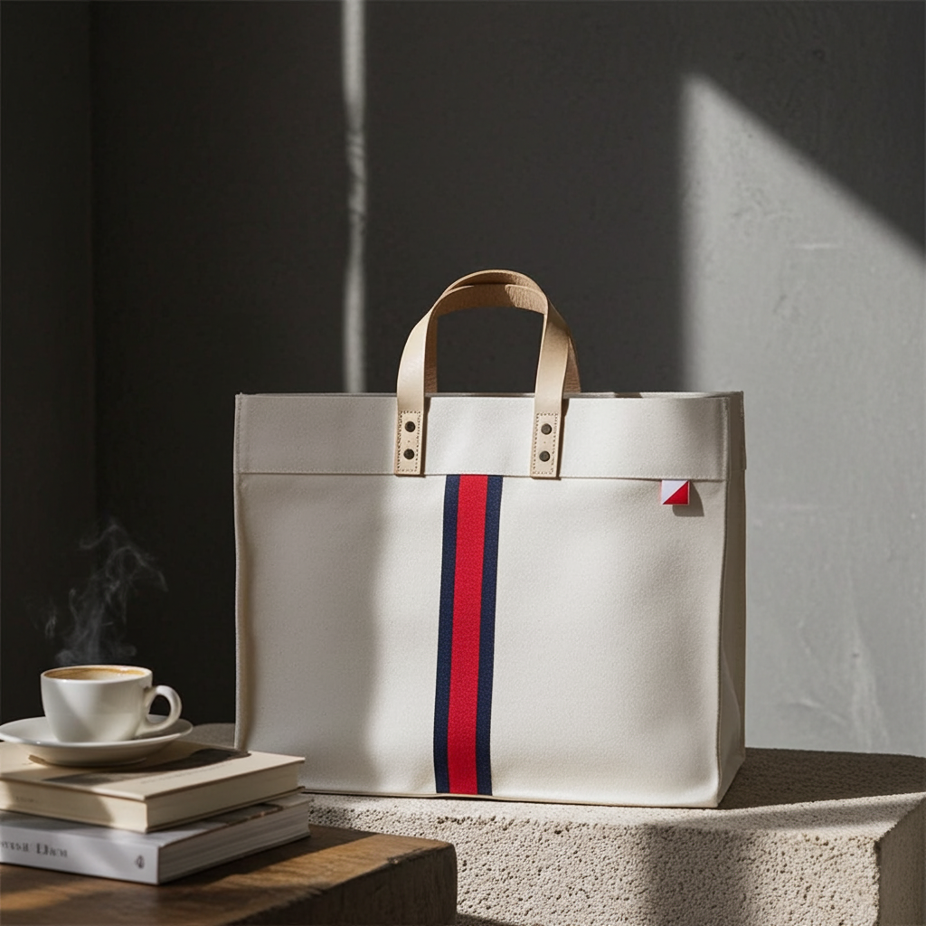 Handbags Striped Canvas Tote Fashique Lux