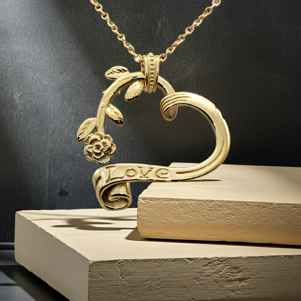 Necklace Gold Heart Necklace Fashique Lux