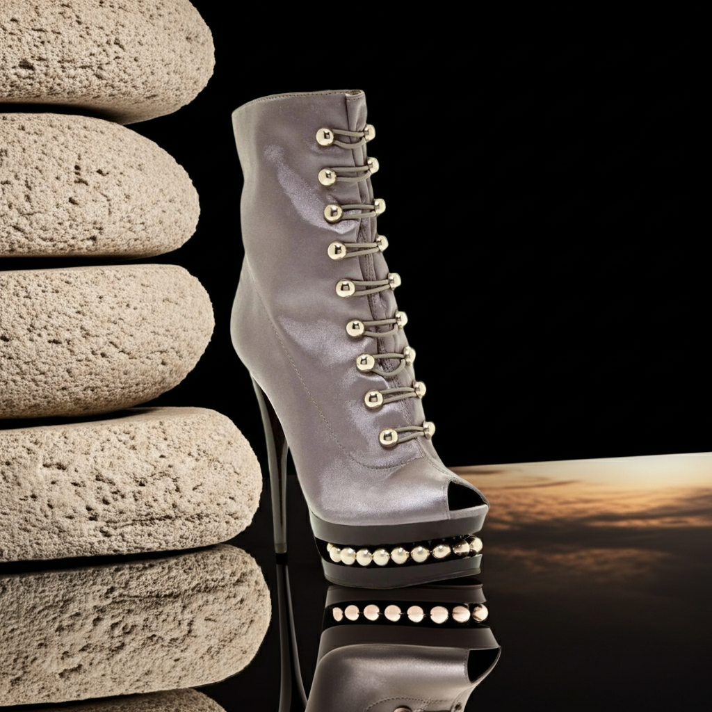 Boots Satin Lace-Up Heels Fashique Lux